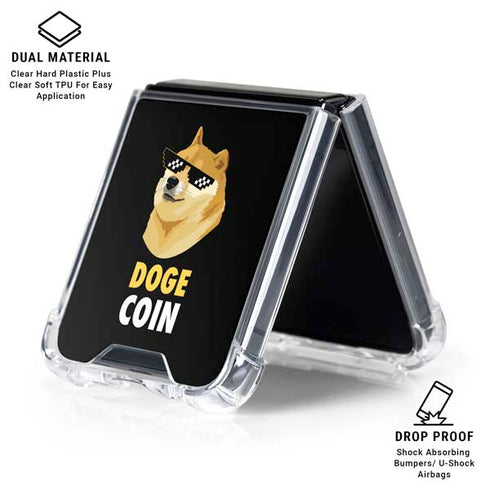 Doge Coin Crypto Galaxy Z Flip6 Clear Case